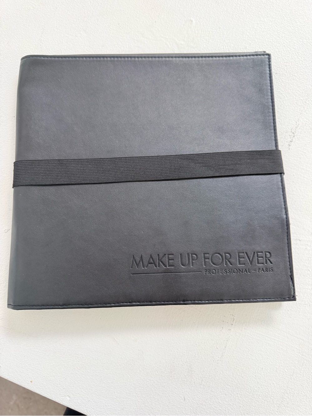 Makeup Forever Black Leather Portfolio with Elastic Strap